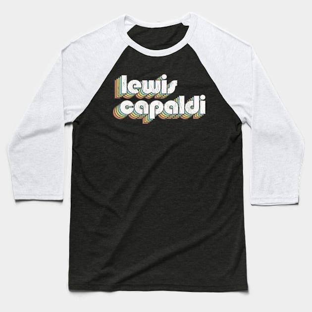 Lewis Capaldi / Rainbow Vintage Baseball T-Shirt by Jurou